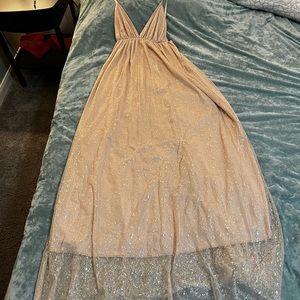 Pink glitter maxi dress